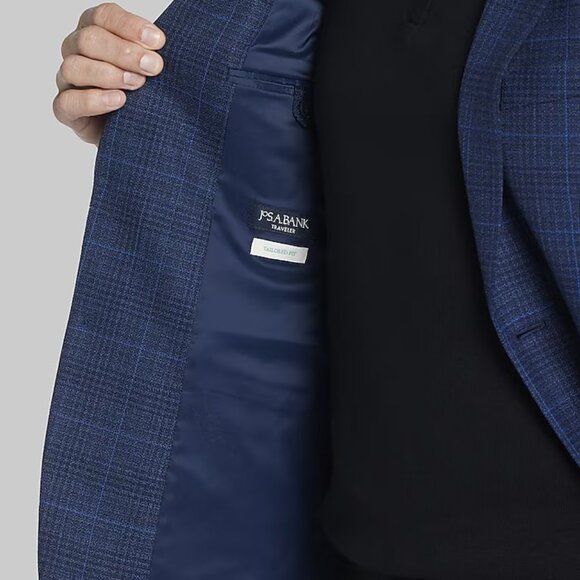 Jos A. Banks Traveler Performance Tailored Plaid Sportcoat Blazer sport coat 48R - Picture 5 of 5